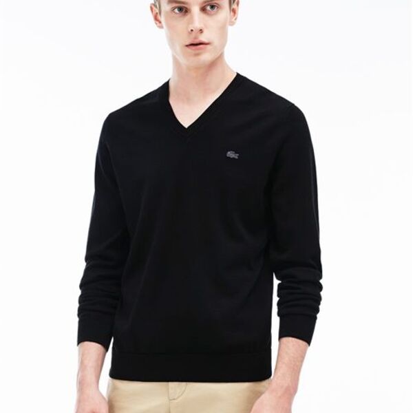 Lacoste - Cotton Jersey V-Neck Sweater Thumbnail