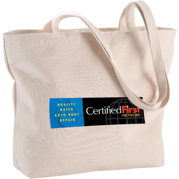 Zippered 12oz Cotton Canvas Shopper Tote Thumbnail